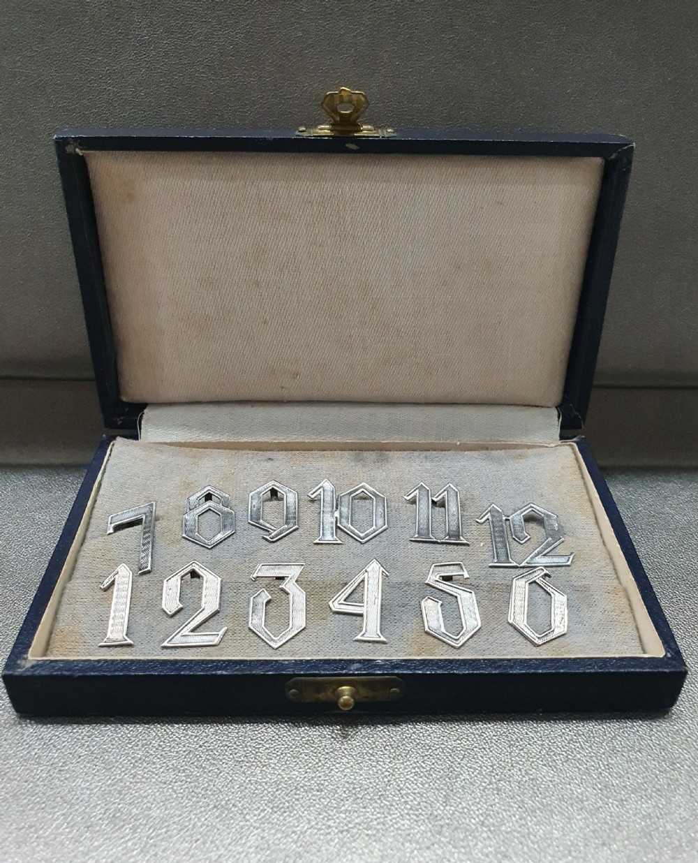 Art Deco Silver Drinks / Place Markers Continental in Original Box c.1920 View X