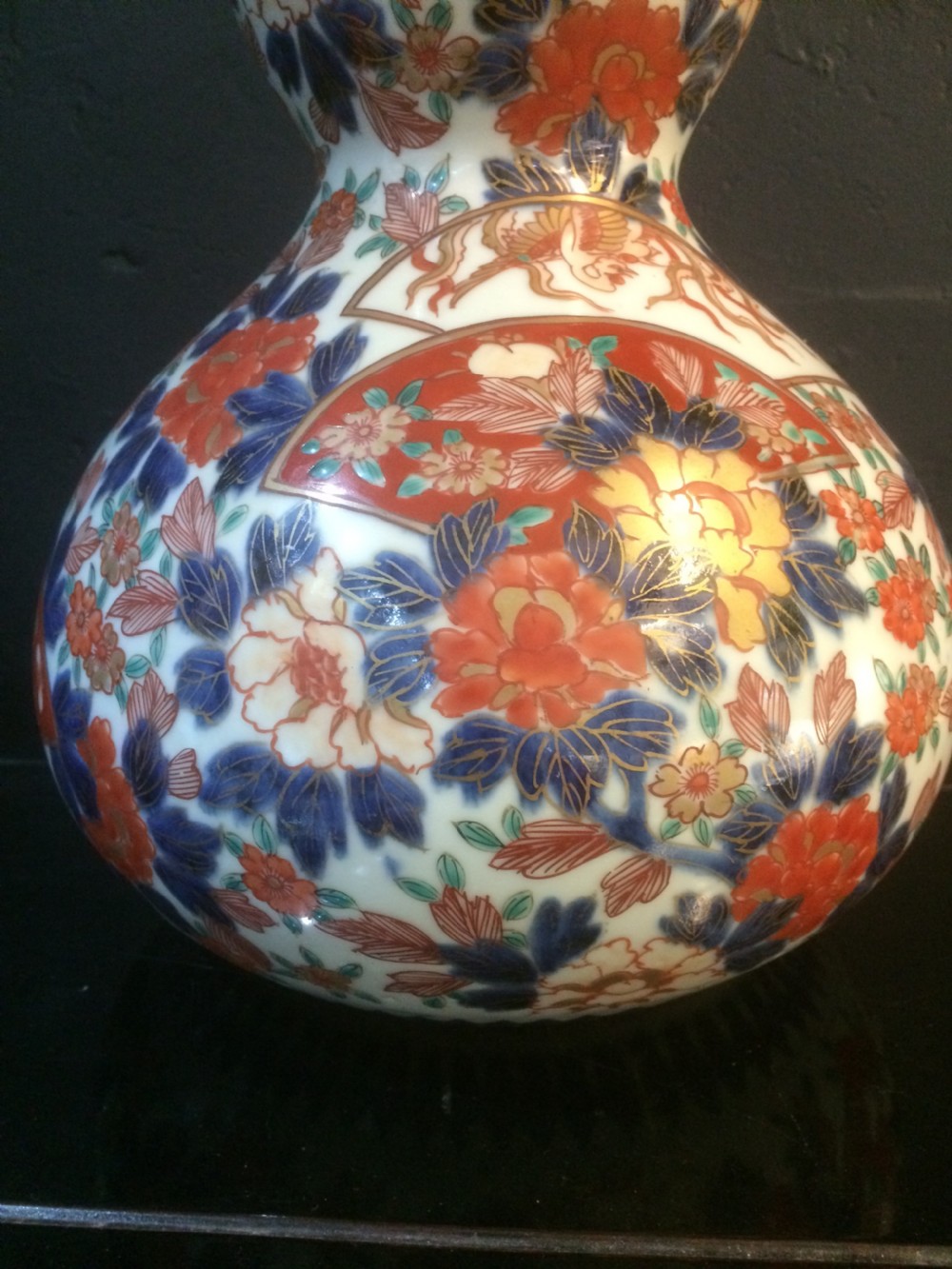 Large Vintage Imari Double Gourd Vase View V