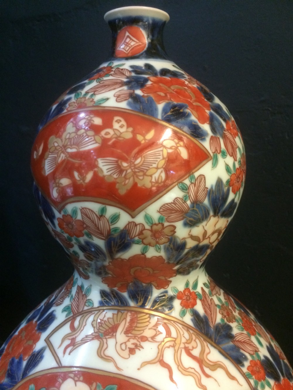Large Vintage Imari Double Gourd Vase View VI