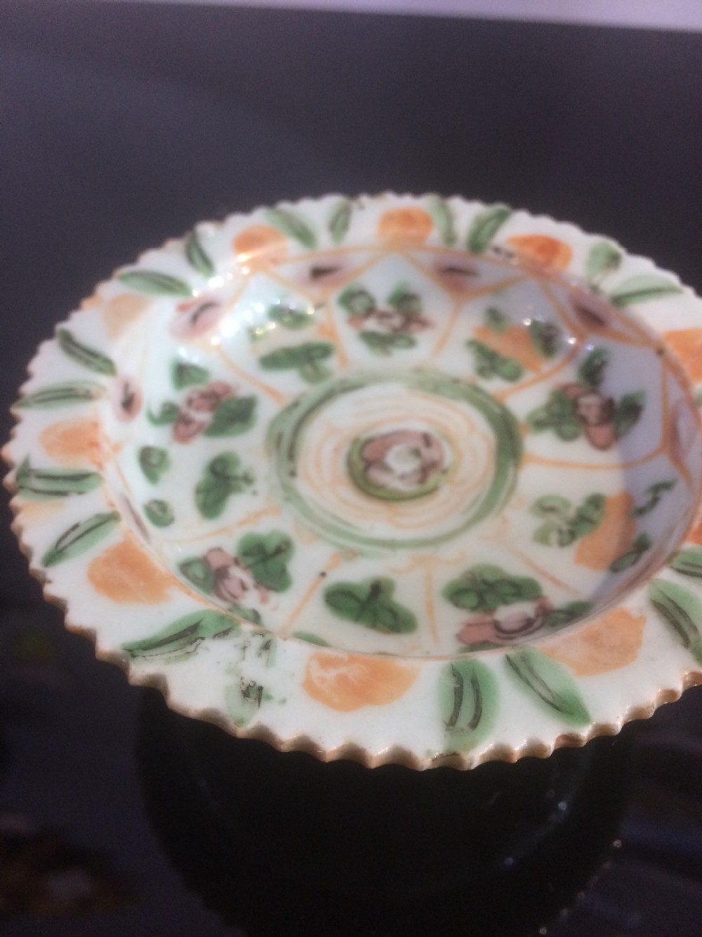 Rare Thai 18thC Benjarong Stem Dish View III