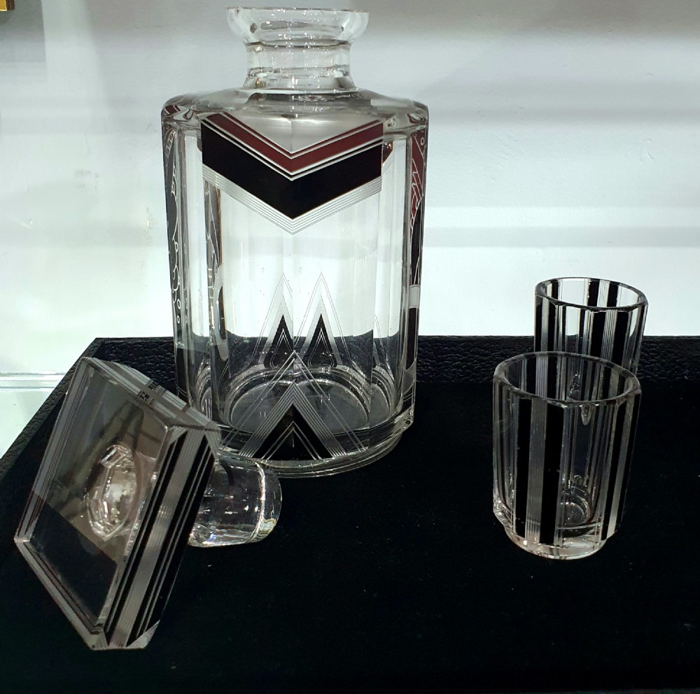 Original Karl Palda Art Deco Bohemian Decanter & Shot Glasses c.1930s View VI