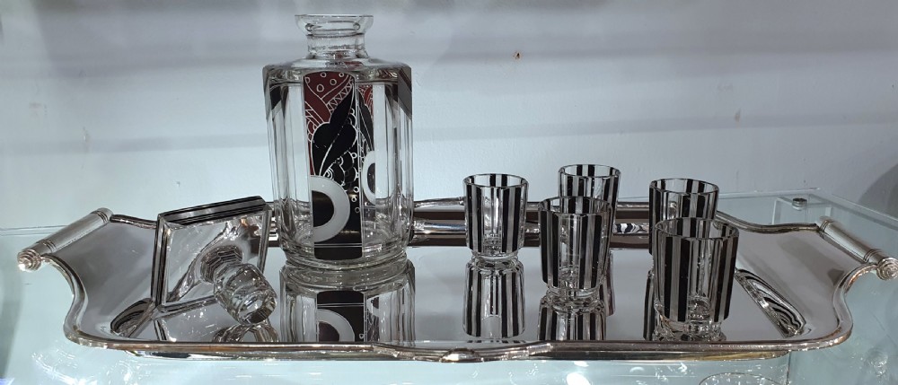 Original Karl Palda Art Deco Bohemian Decanter & Shot Glasses c.1930s View IX