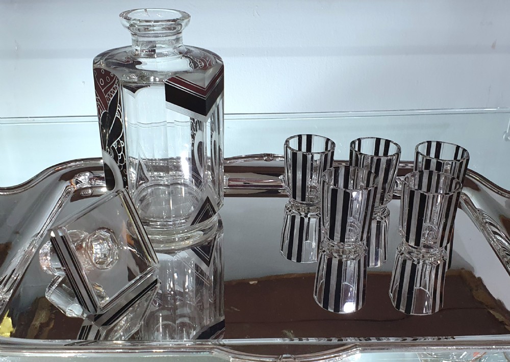 Original Karl Palda Art Deco Bohemian Decanter & Shot Glasses c.1930s View XI