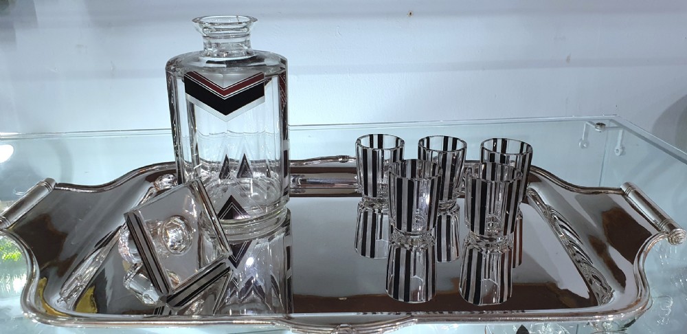 Original Karl Palda Art Deco Bohemian Decanter & Shot Glasses c.1930s View XII