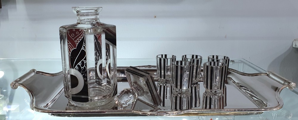 Original Karl Palda Art Deco Bohemian Decanter & Shot Glasses c.1930s View XVI