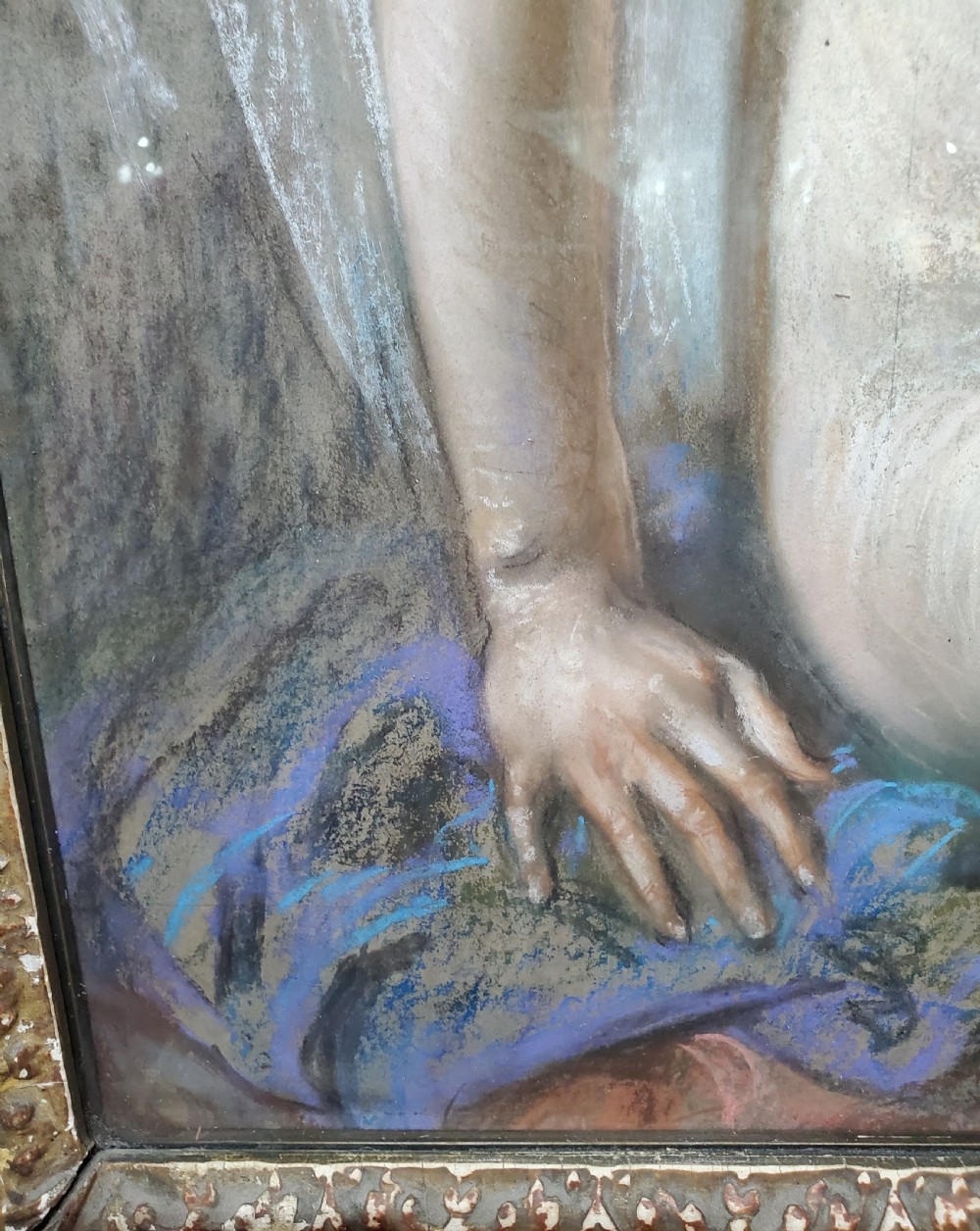 ALFRED COOPER Winston Churchill & Royal Academy Artist Pastel Portrait of  Nude c1940s View XI