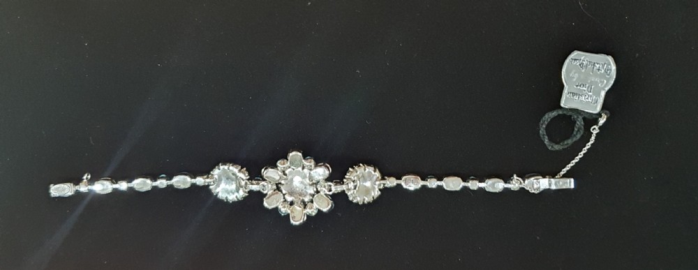 Christian Dior Vintage 1950s Blue Crystal Bracelet with Original Tags & Box View VII