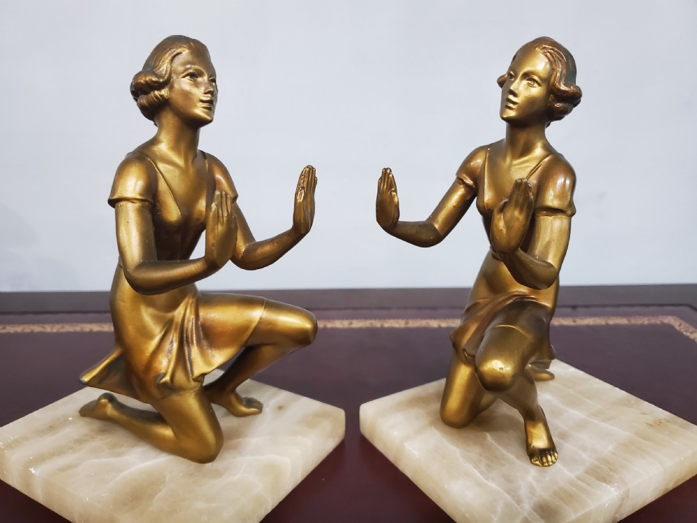 Pair of Art Deco Lorenzl Bookends c1930 View XII