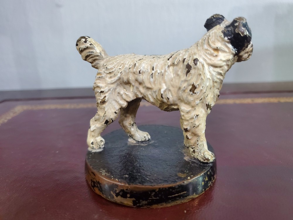 Cold painted bronze terrier car mascot art deco period c1930 View III