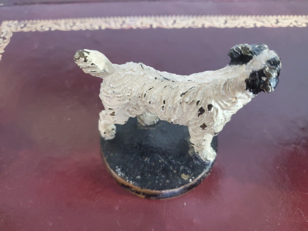 Cold painted bronze terrier car mascot art deco period c1930 View IV