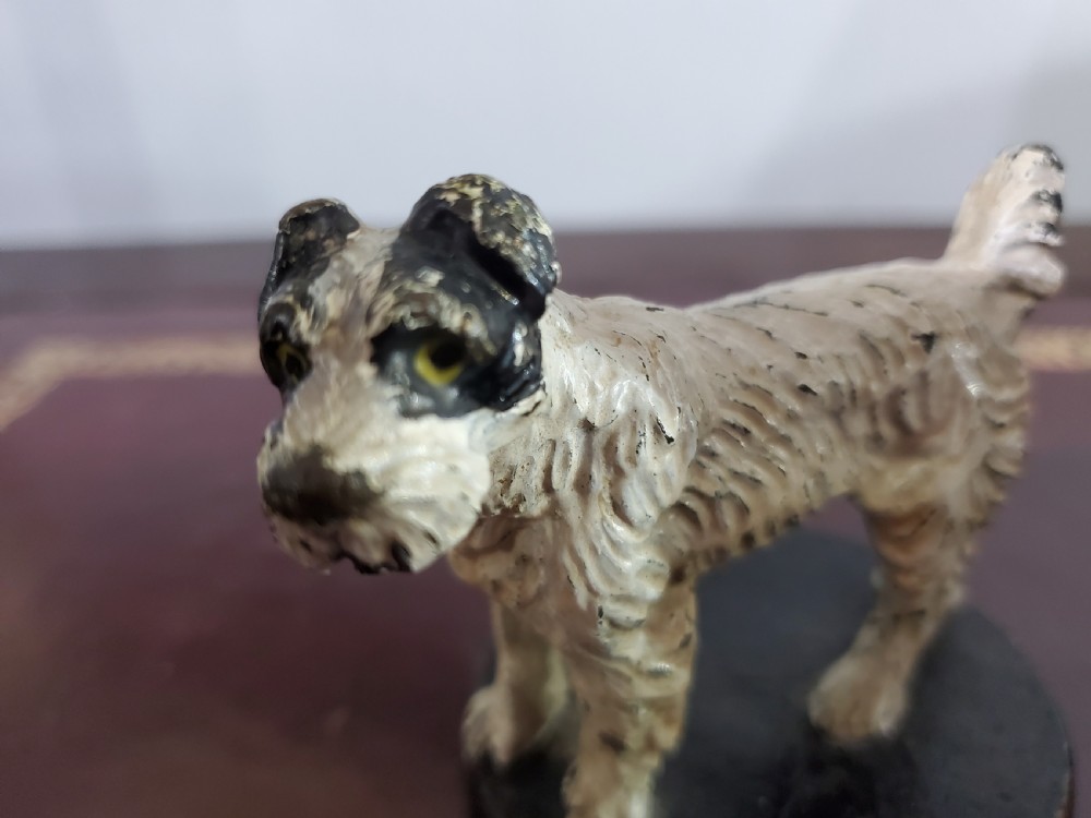 Cold painted bronze terrier car mascot art deco period c1930 View VIII