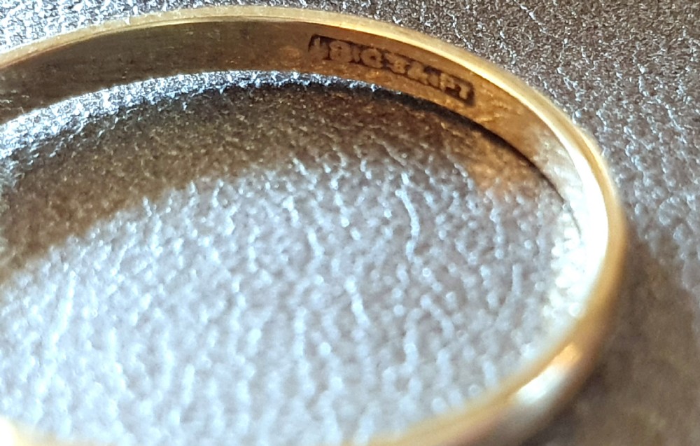 Art Deco 5 Diamond Platinum 18ct Gold Ring - Size P View IX