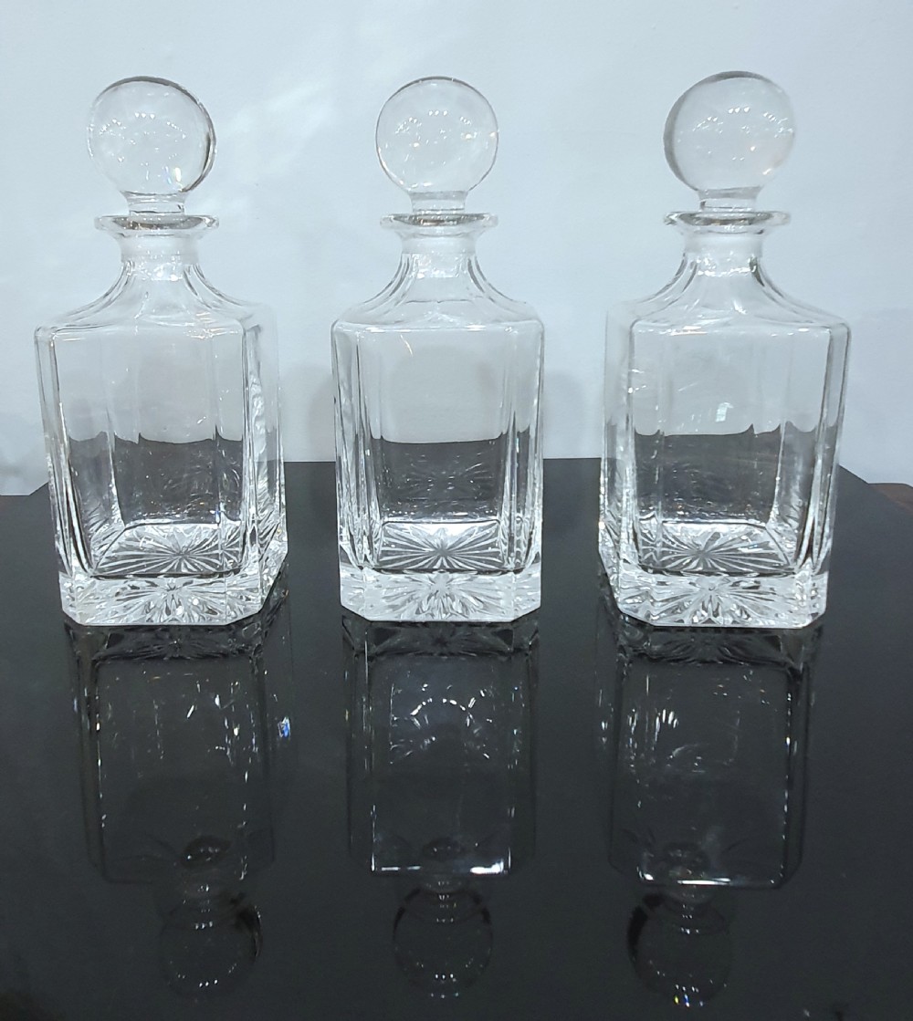 Art Deco Tantalus in Dr. Christopher Dresser Manner & Original 3 Cut Crystal Decanters View X