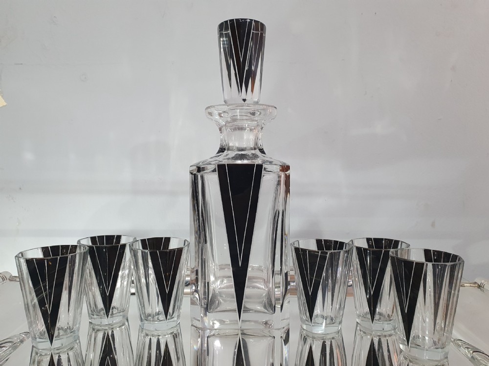 Karl Palda Original Bohemian Art Deco Decanter Set c.1930 View III