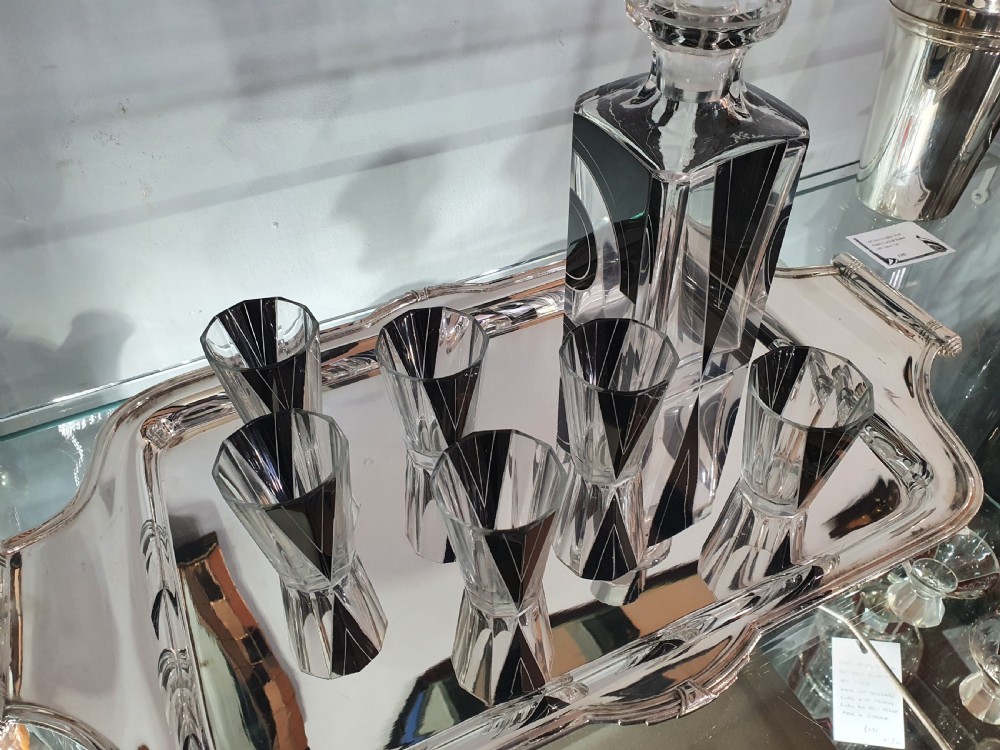 Karl Palda Original Bohemian Art Deco Decanter Set c.1930 View VII