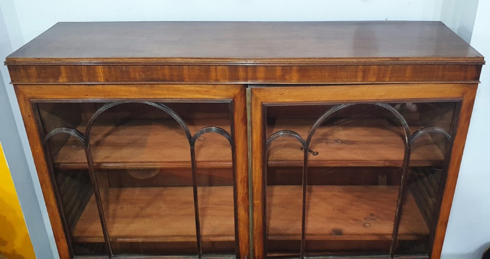 Late 19th Century Glazed Mahogany Adjustable Shelved Bookcase  View IV