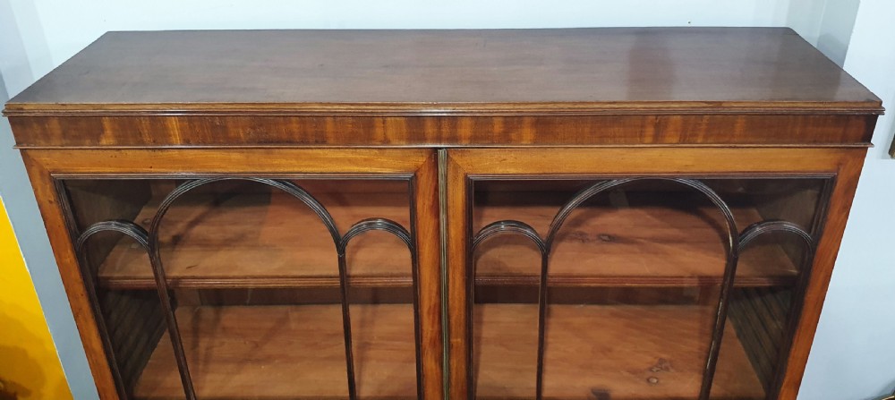 Late 19th Century Glazed Mahogany Adjustable Shelved Bookcase  View V