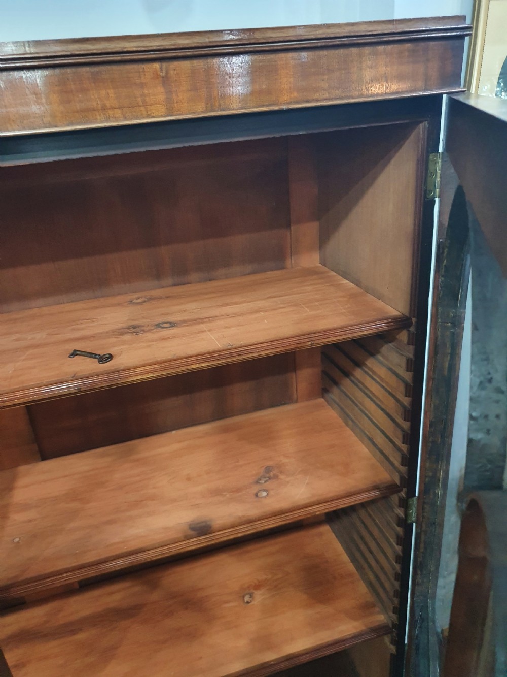 Late 19th Century Glazed Mahogany Adjustable Shelved Bookcase  View XI