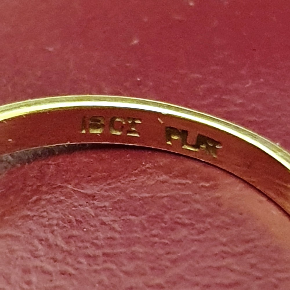 Art Deco Platinum Set Ruby & Diamond 18ct Gold Ring- Size N½ View IX