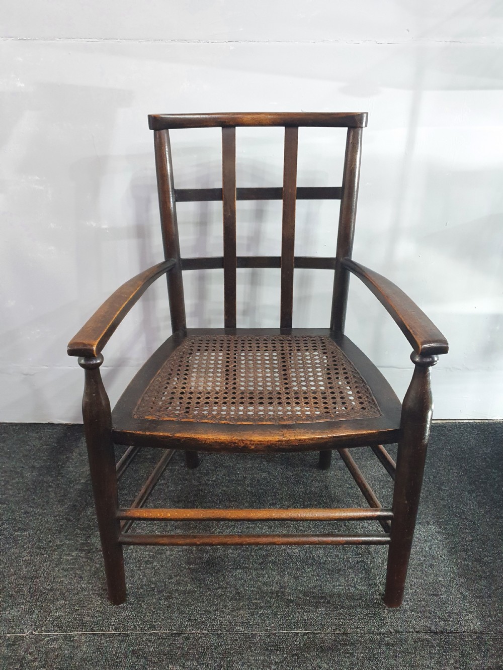 Edwardian Child's Chair Beechwood and Cane View IV