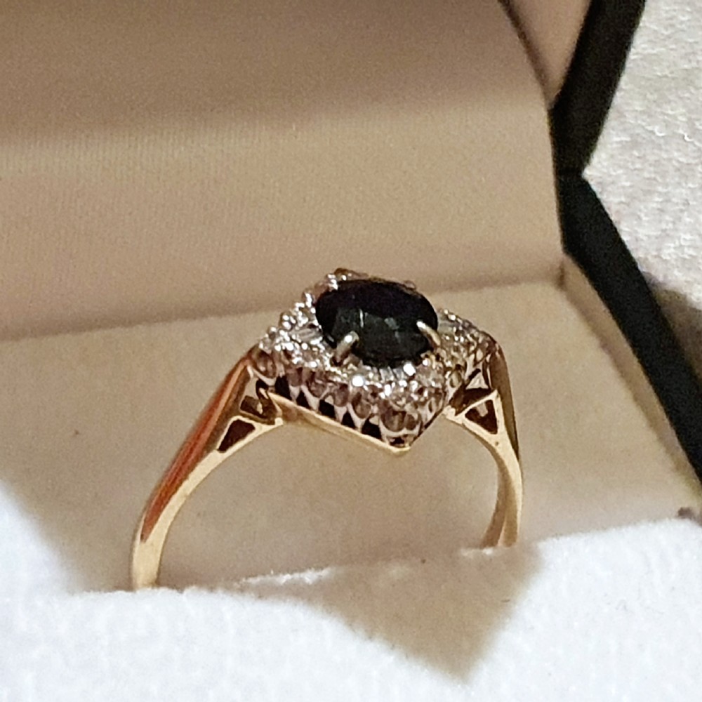 Asprey & Co 1ct Sapphire & Diamond Platinum 18ct Gold Ring - £4500 View XVI