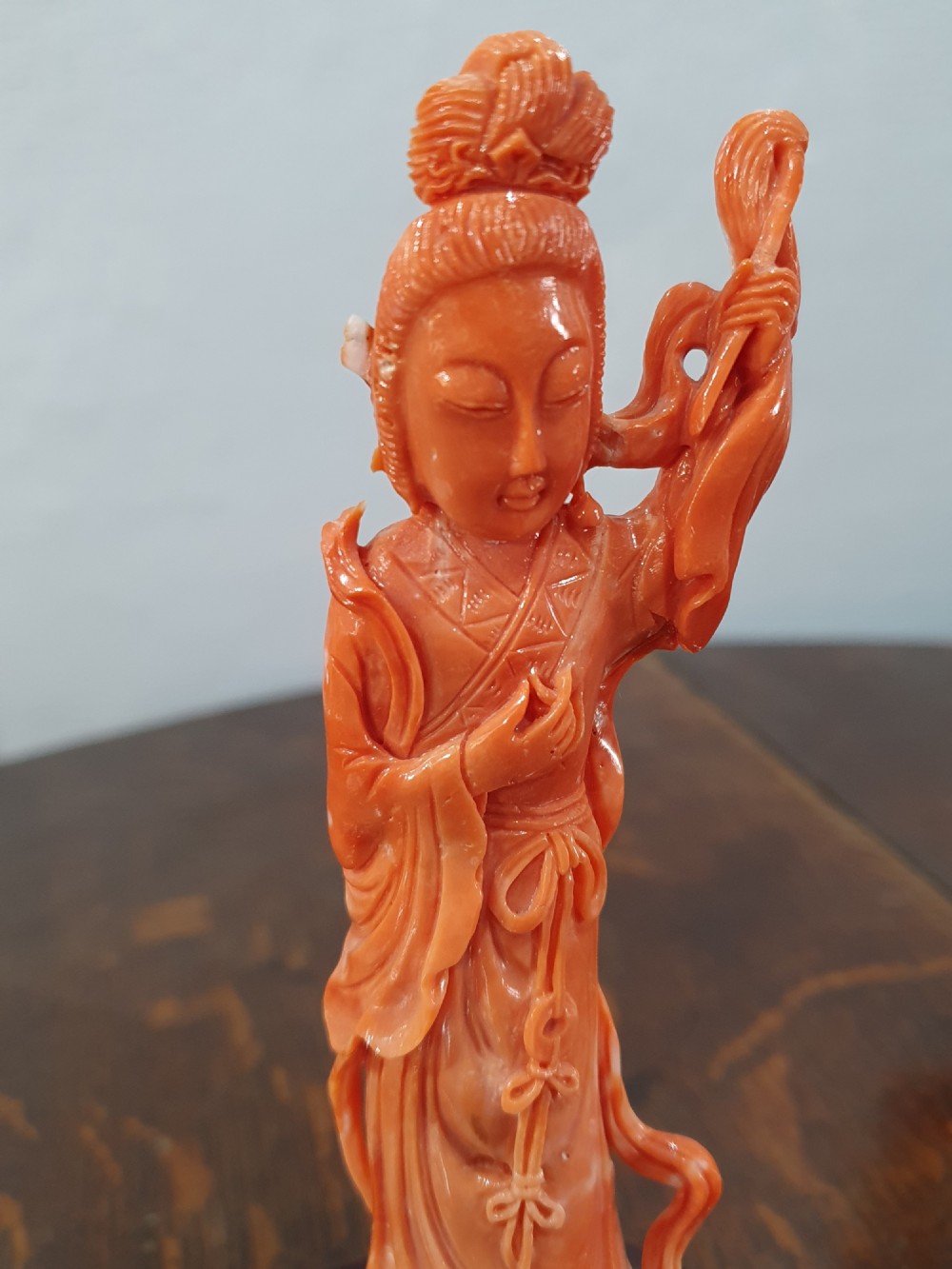 Republican Period (1911-1949) Coral Carving of Guanyin View V