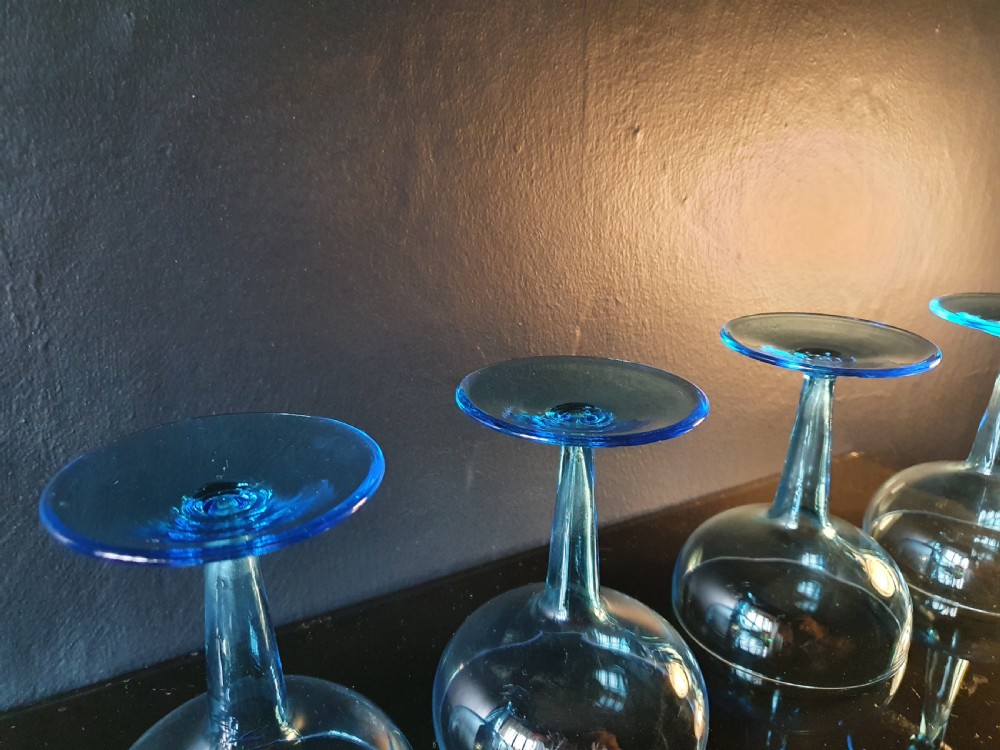 Set of 4 Art Deco Hollow Stem Champagne Glasses c1930 View IV
