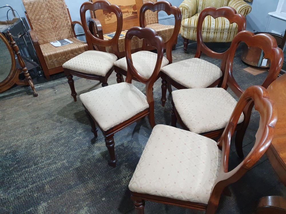 Set of Six Victorian Balloon Back Walnut Chairs c.1860-1880 View VIII