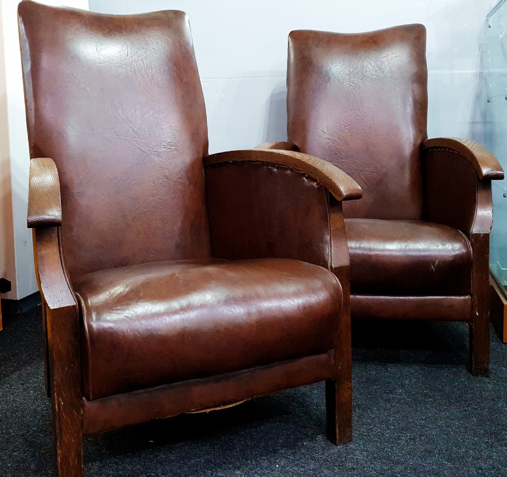 Pair of Art Deco Lounge Chairs c.1920-30