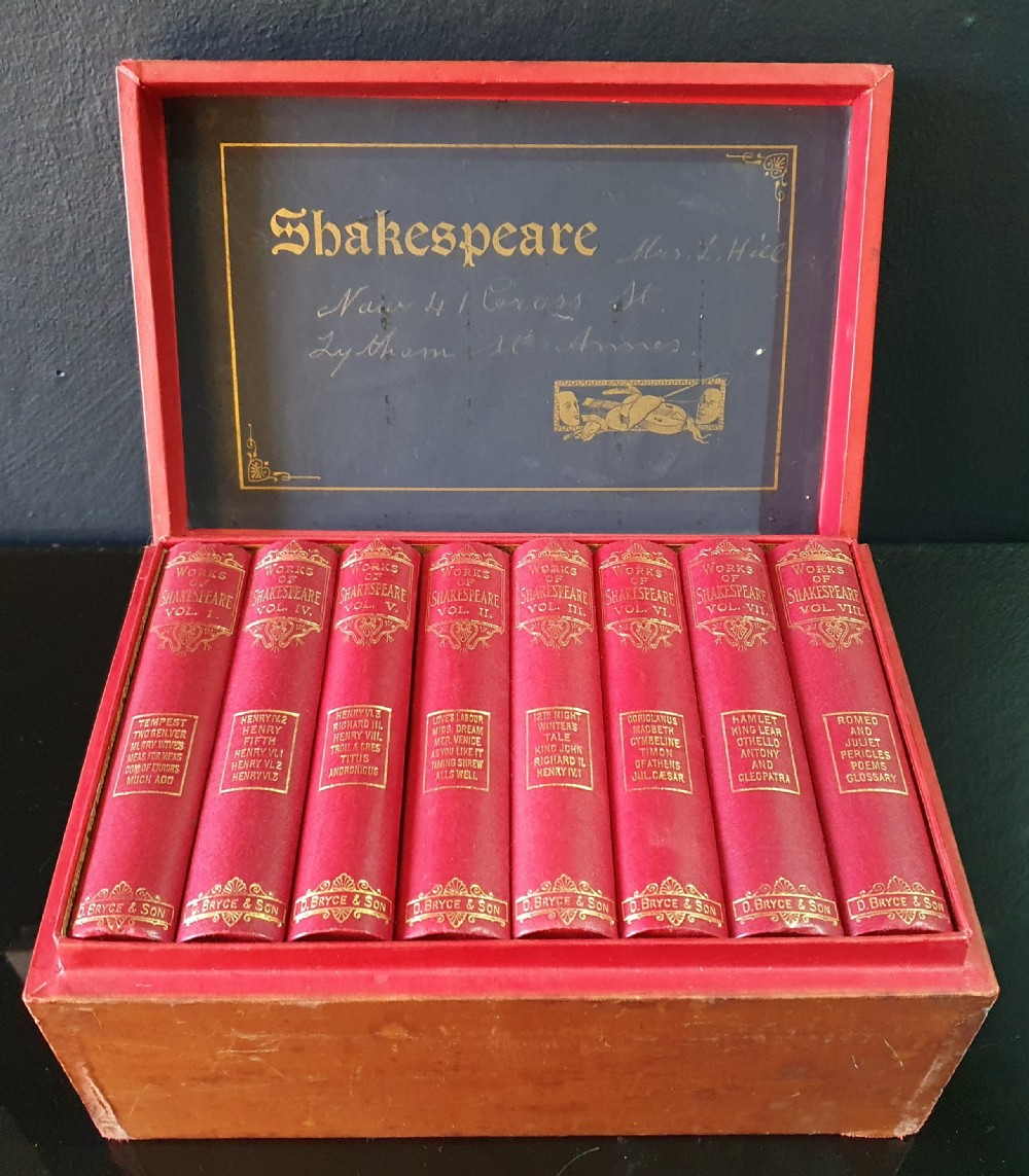 Fine Set of Shakespeare Books c.1900 in Original Box View XIX