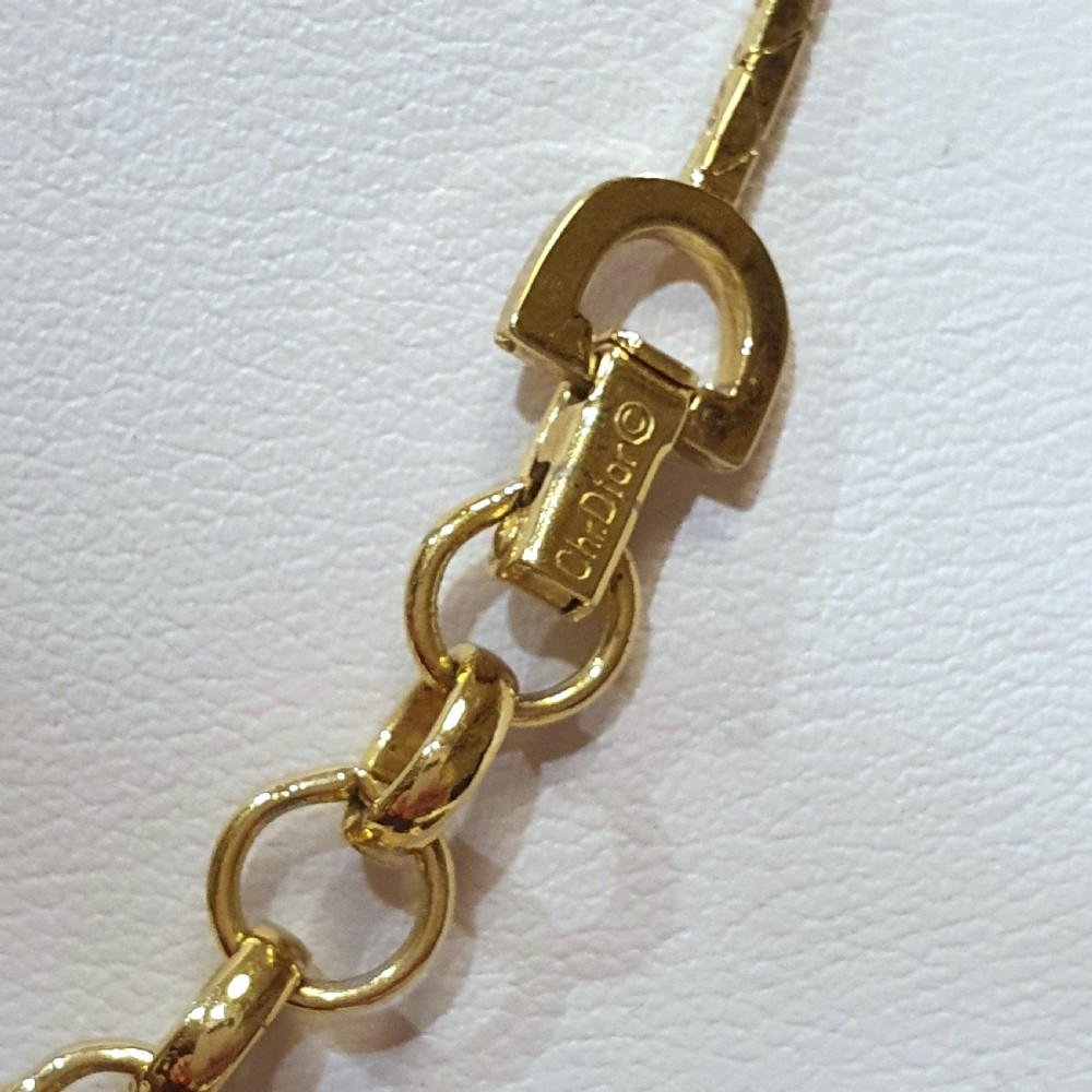 Christian Dior Vintage Enamel, & Crystal Peacock Pendant Gold Plated Necklace  View V