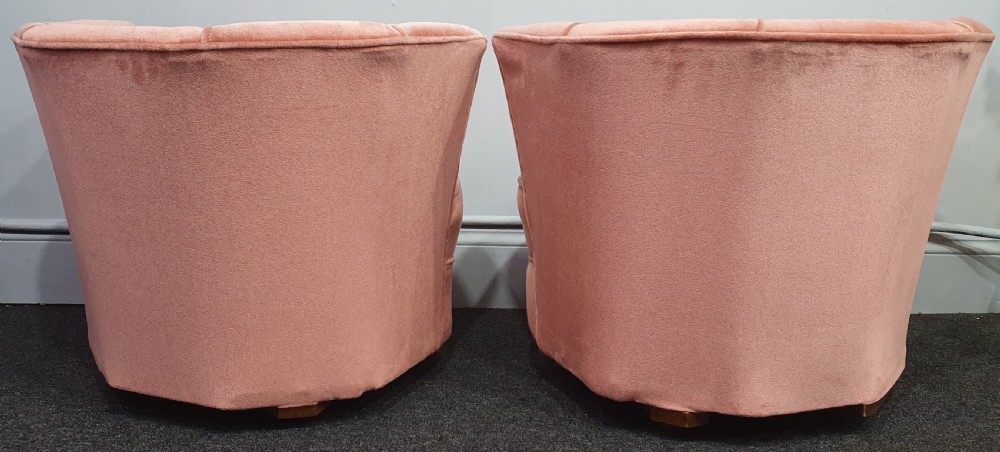 Pair of Art Deco Pink Cocktail Chairs c1930 View VII