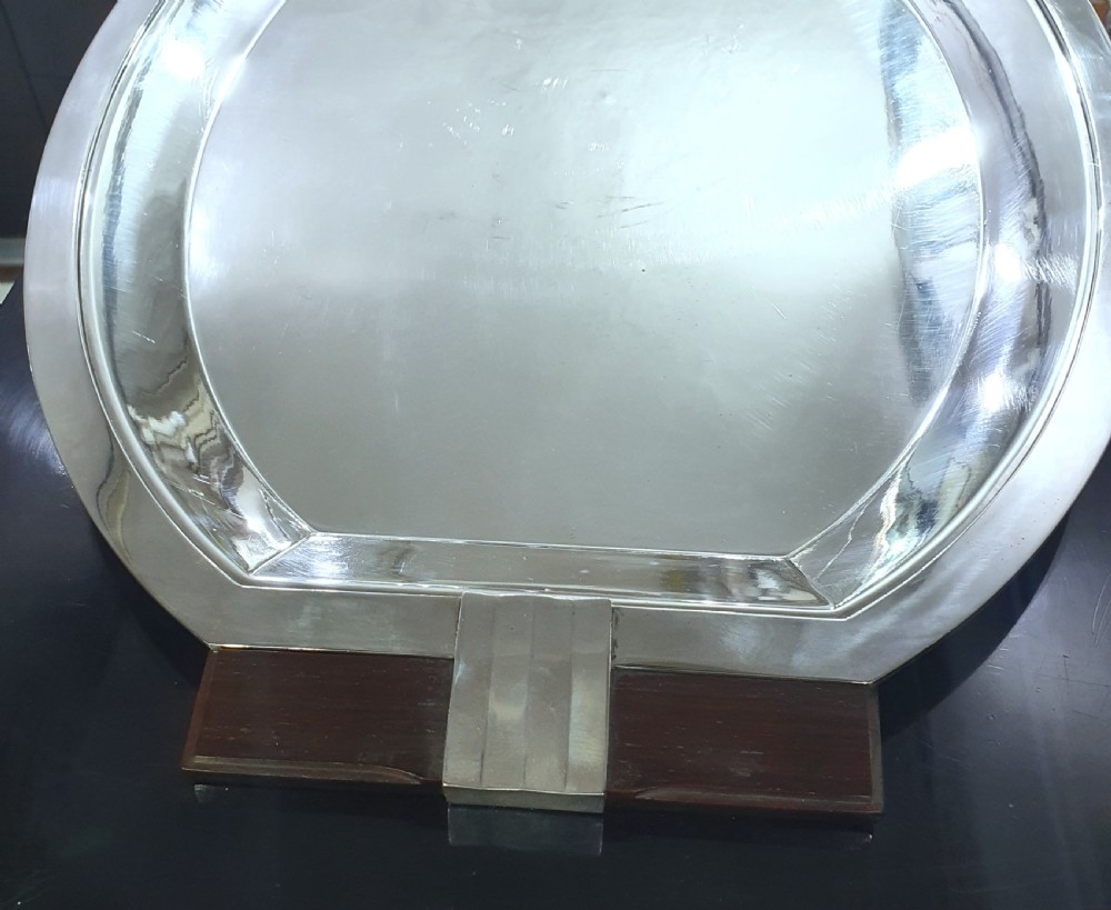 Luc Lanel for Christofle 57cm French Art Deco Serving Tray in Silver Plate c.1930 View VI