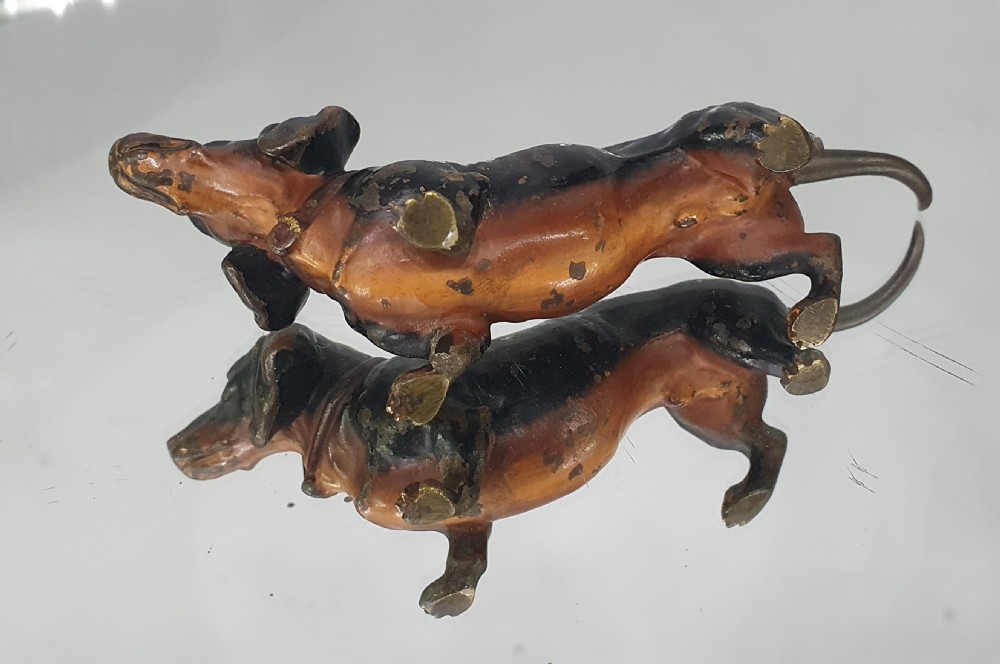 Austrian Cold Painted Bronze Dachshund c.1910 View V