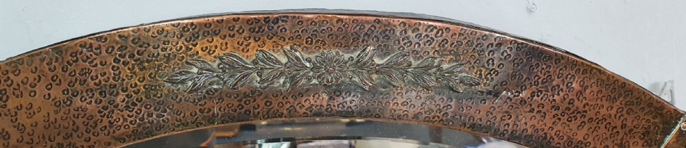 Arts & Crafts Hammered Copper Wall Mirror c.1910 View V