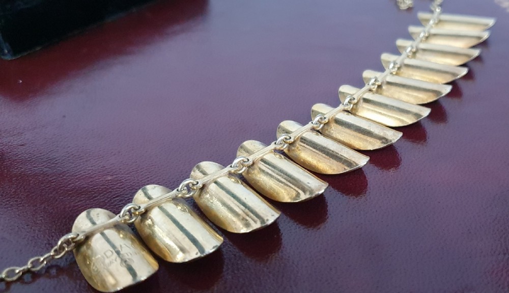 Rare 1950's David Anderson Guilloché Enamel Vermeil Choker Necklace & Brooch View V