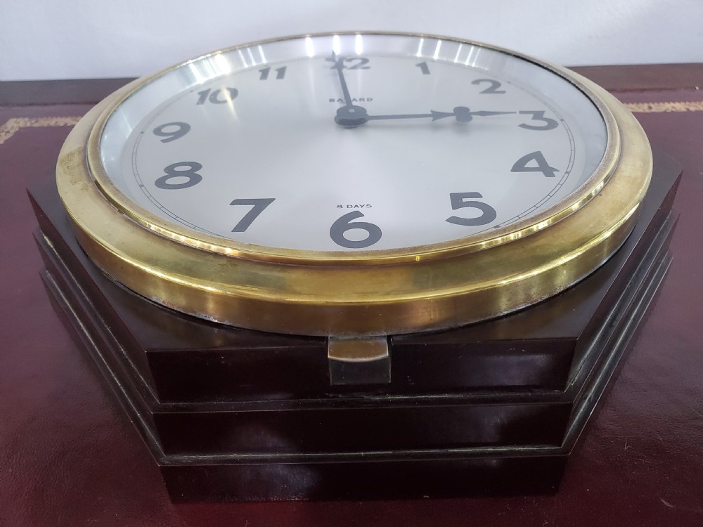 Bayard French Art Deco Bakelite & Brass Wall Clock c1930 View IX