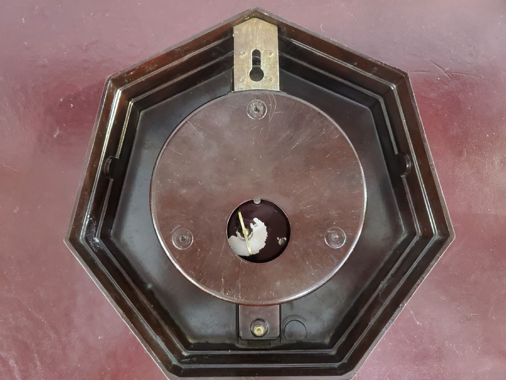 Bayard French Art Deco Bakelite & Brass Wall Clock c1930 View X