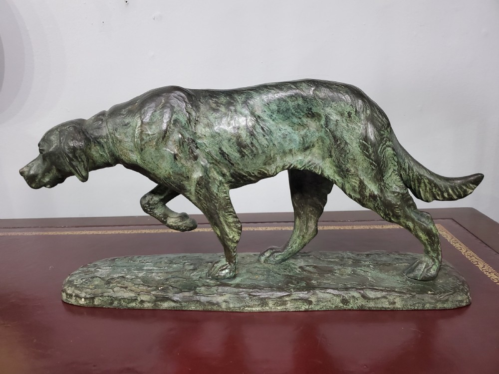 Louis Riché (Riche) Animalier 44cm Bronze Hunting Hound c1900 View IV