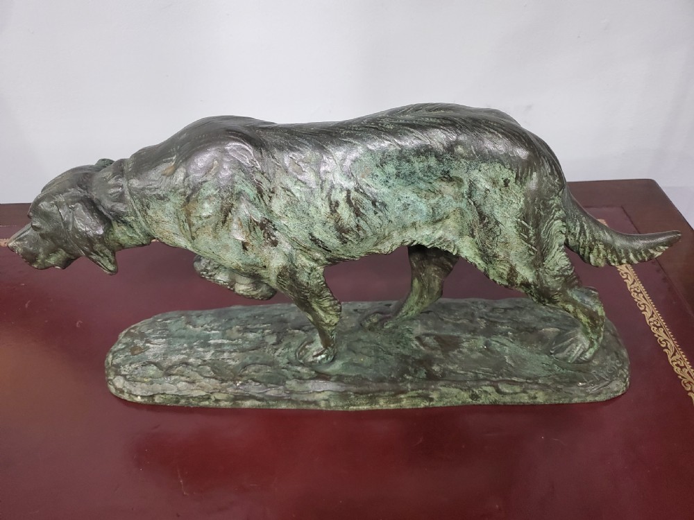 Louis Riché (Riche) Animalier 44cm Bronze Hunting Hound c1900 View II