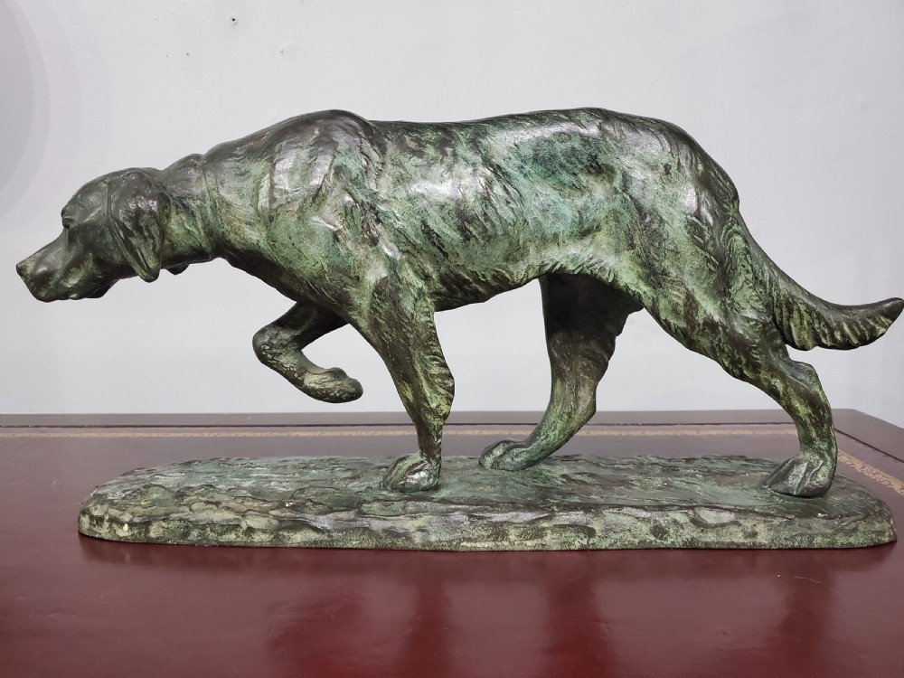Louis Riché (Riche) Animalier 44cm Bronze Hunting Hound c1900 View III