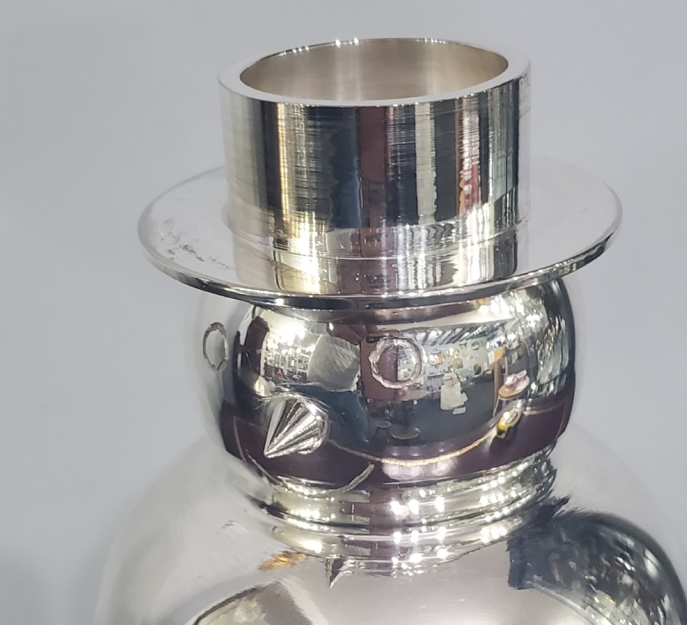 Art Deco Silver Plated Snowman Cocktail Shaker c1930 View VII