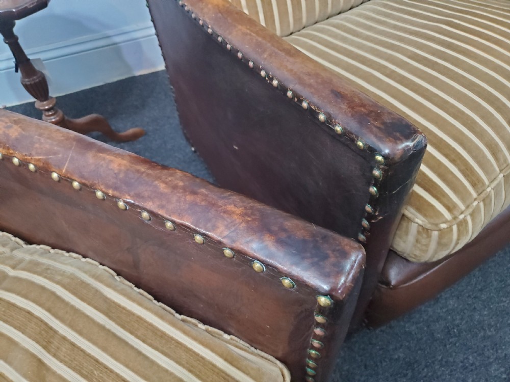 Pair of Art Deco Leather Club Chairs c1920 View X