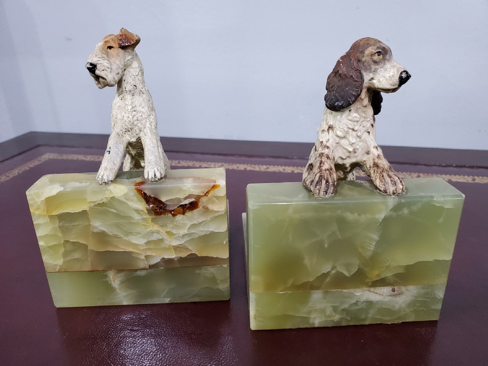 Pair of Austrian Cold Painted Bronze Dogs c1920 View VII