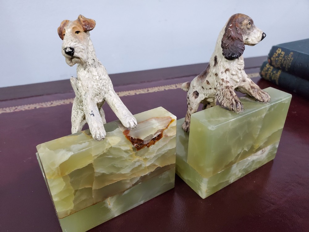 Pair of Austrian Cold Painted Bronze Dogs c1920 View VIII