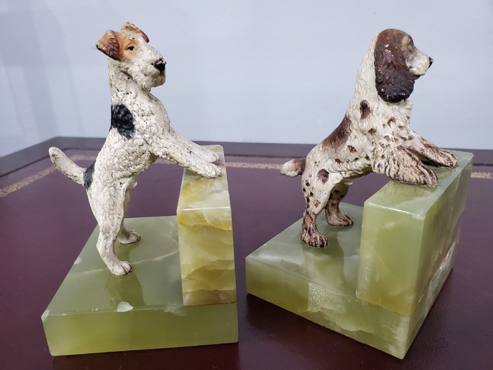 Pair of Austrian Cold Painted Bronze Dogs c1920 View IX