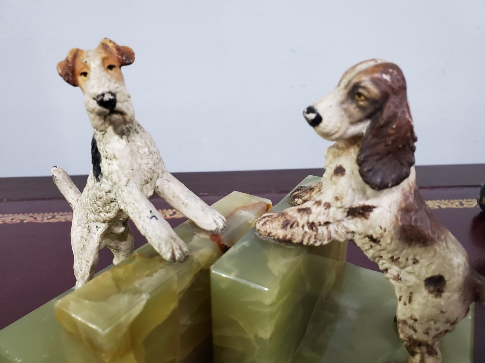 Pair of Austrian Cold Painted Bronze Dogs c1920 View X