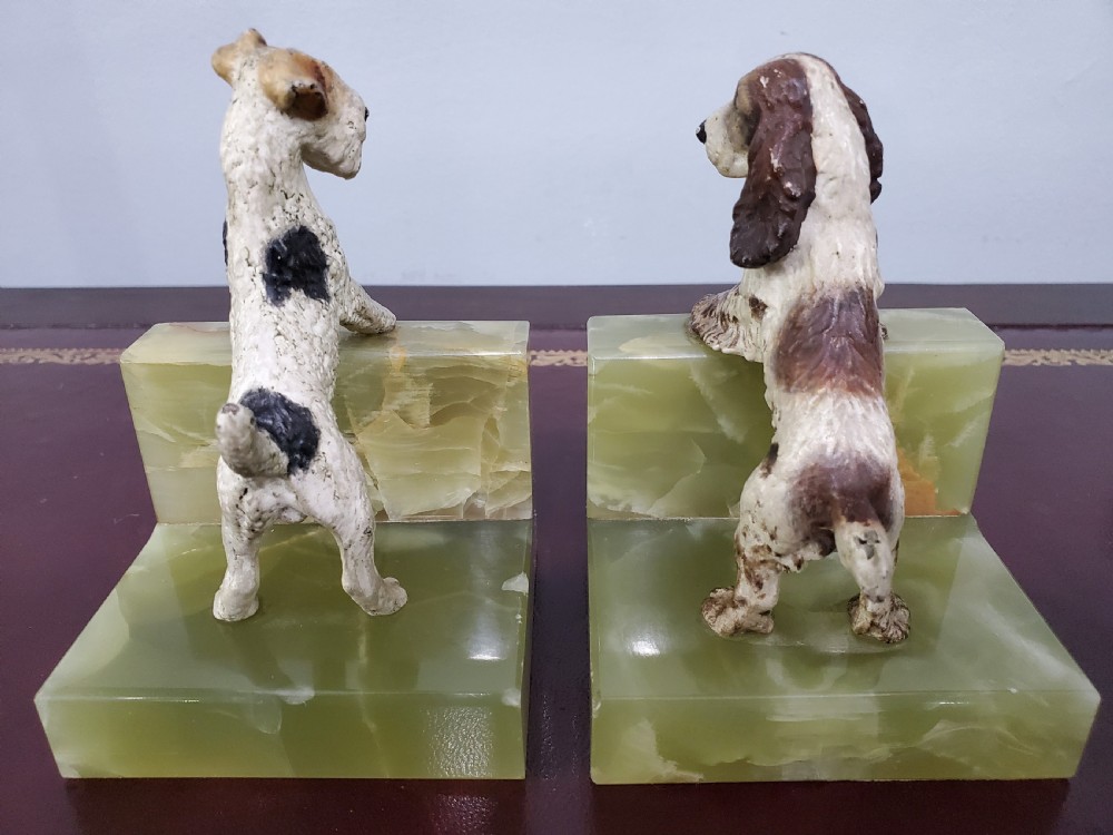 Pair of Austrian Cold Painted Bronze Dogs c1920 View XI