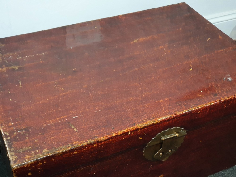 Leather Covered Chinese Trunk 19th Century View X