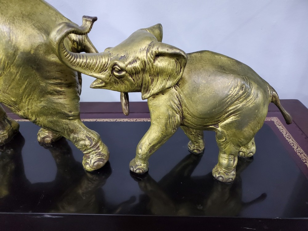 Irénée Rochard French Art Deco Strowling Elephants c1920s View II